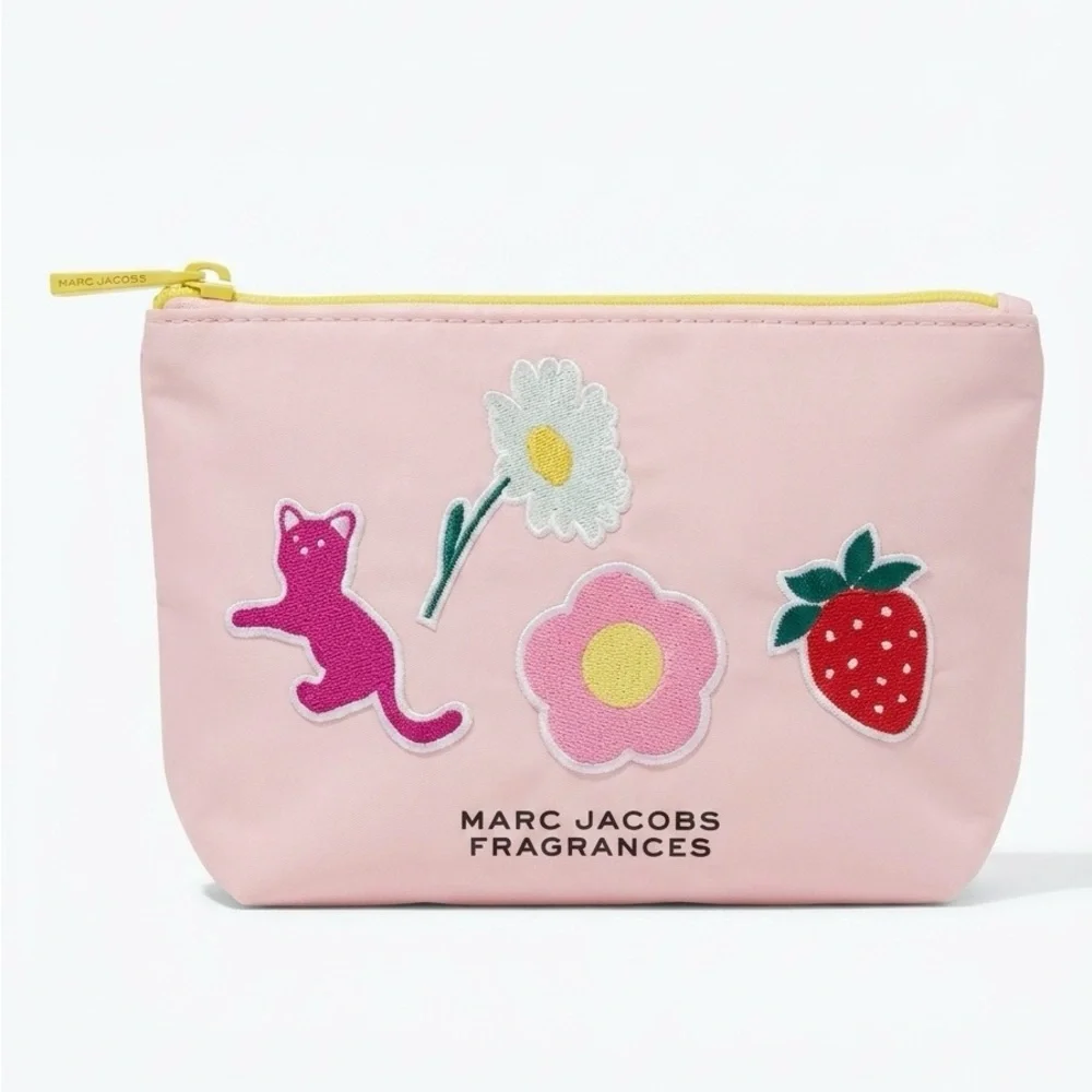Marc Jacobs Pink Embroidered Cosmetic Bag